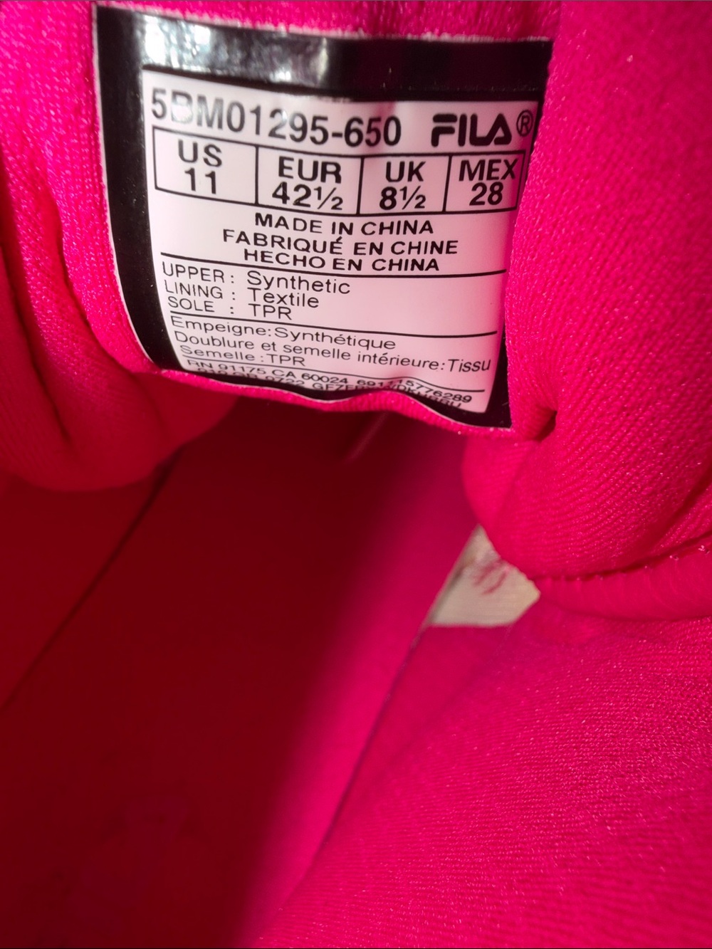 FILA F-14 High Top Womens Size 11 Hot Pink Knockout Sneakers Shoes 5FM01820-650⁠ - Picture 4 of 8